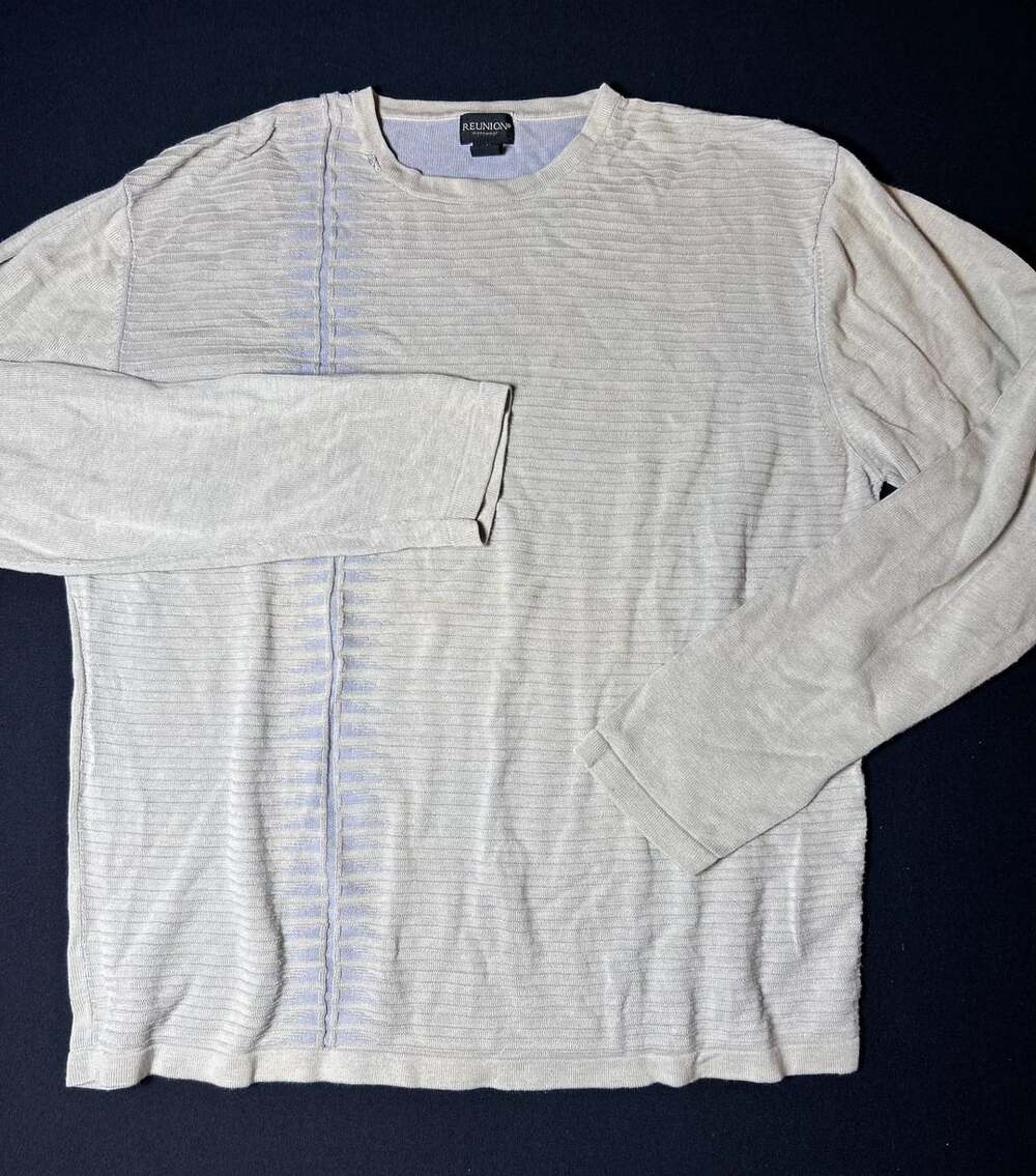 Vintage Y2K Reunion Menswear Silk Cotton Sweater Men L Textured Knit 90s Style
